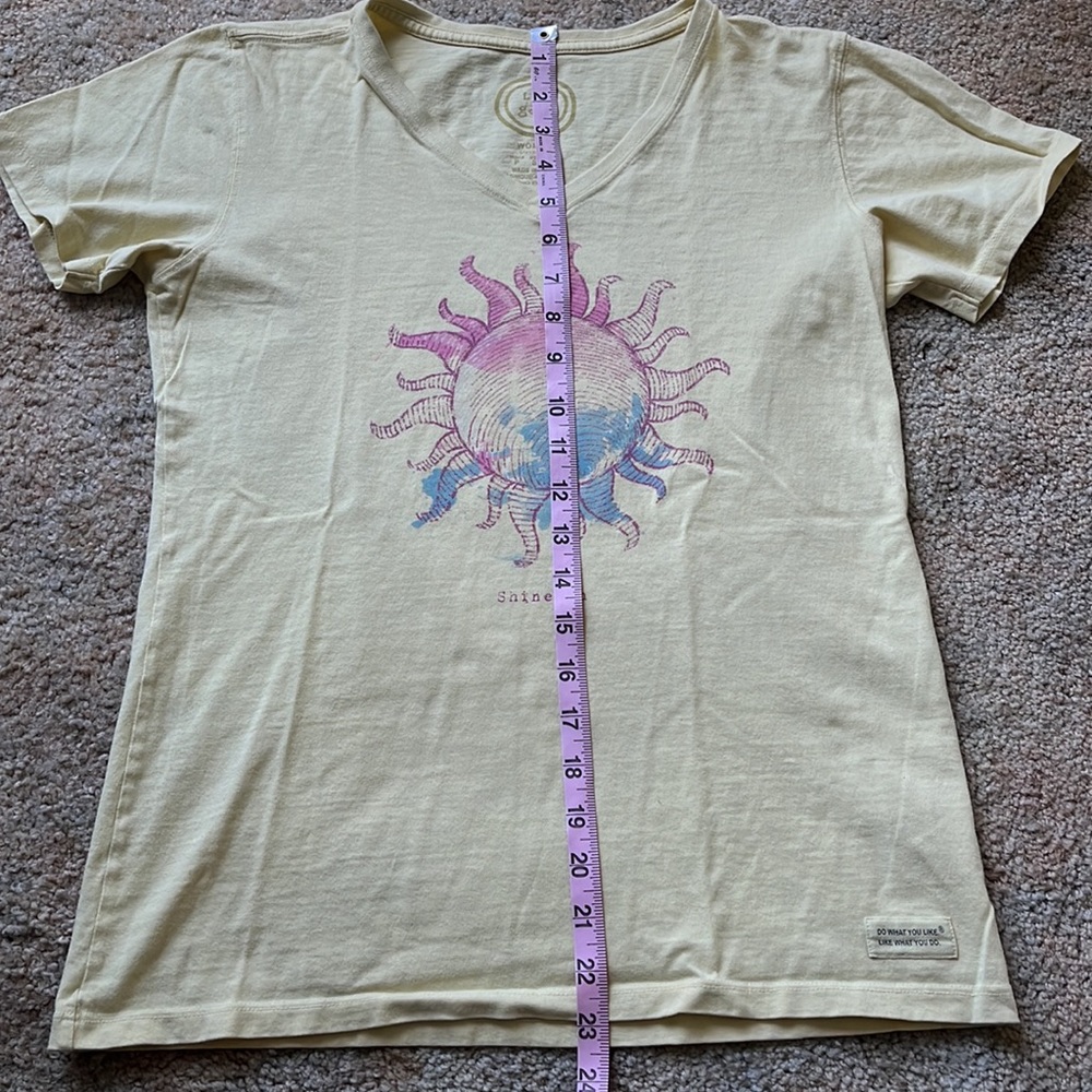 Yellow Life is Good v-neck t-shirt - Picture 8 of 10